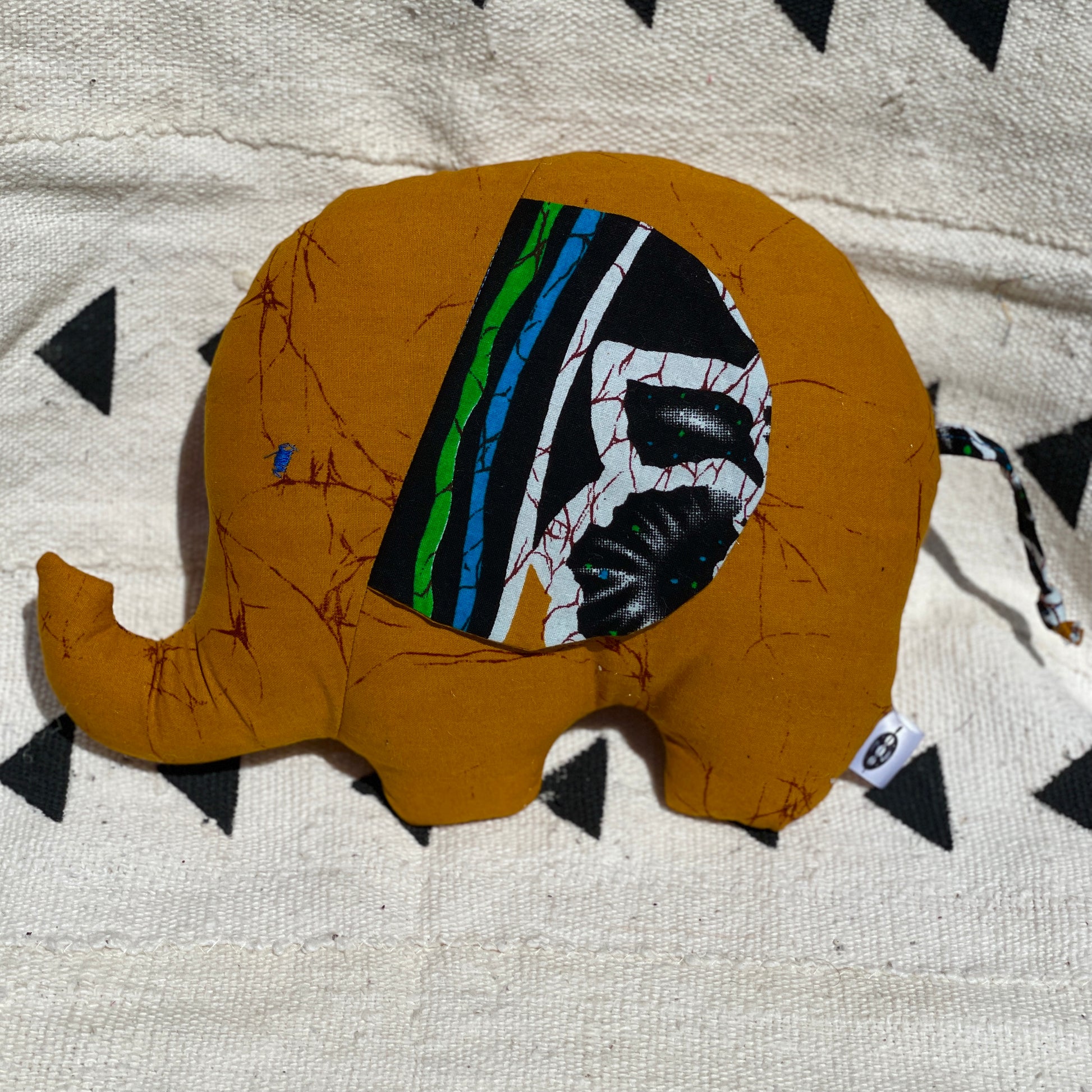 Ngozi Elephant Pillow - Gold/Teal/Green/Black - House Of Nambili