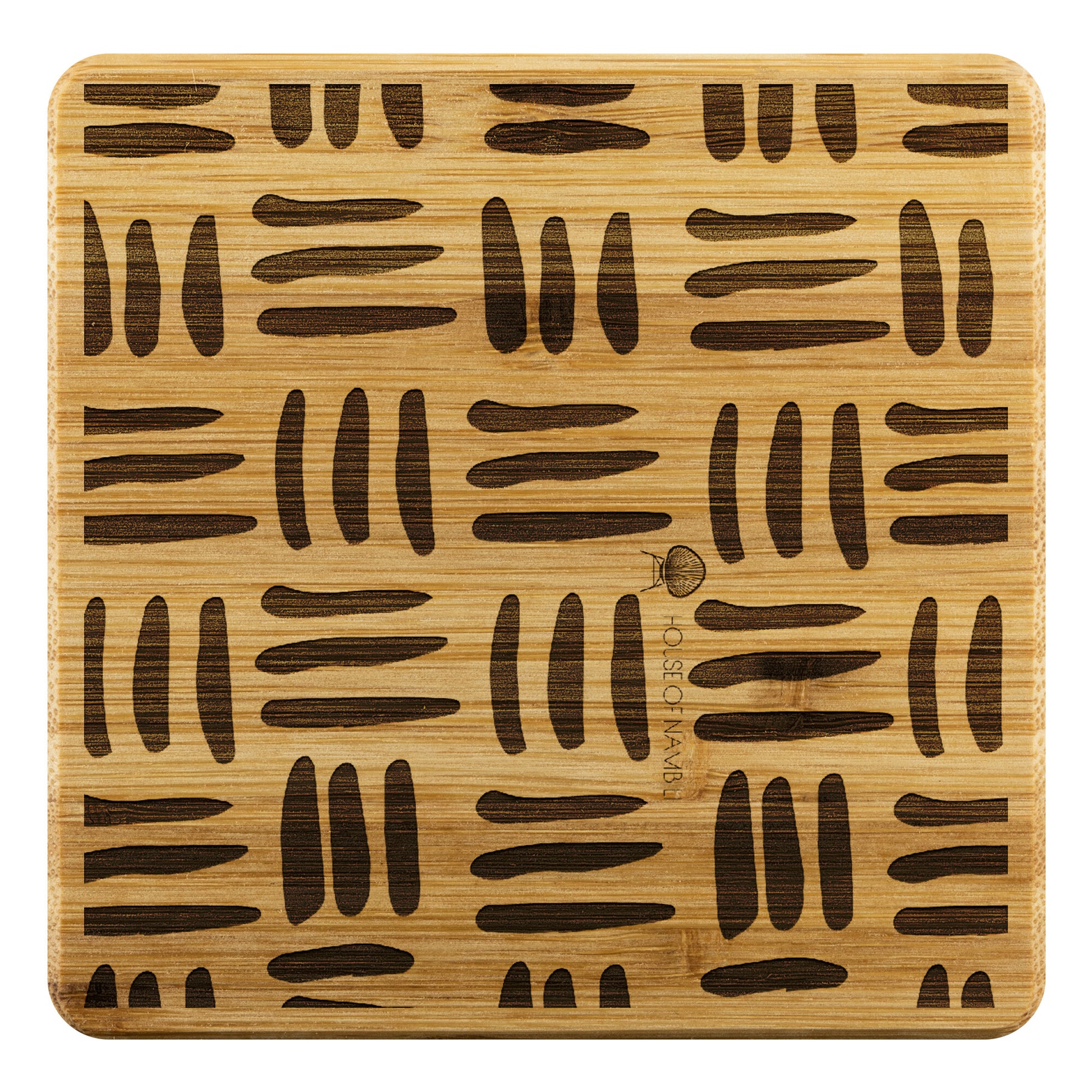 4pc Bamboo Coaster Set - B - House Of Nambili