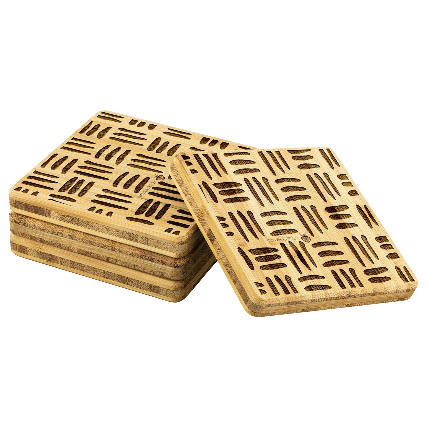4pc Bamboo Coaster Set - B - House Of Nambili