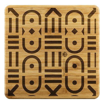 4pc Bamboo Coaster Set - A - House Of Nambili