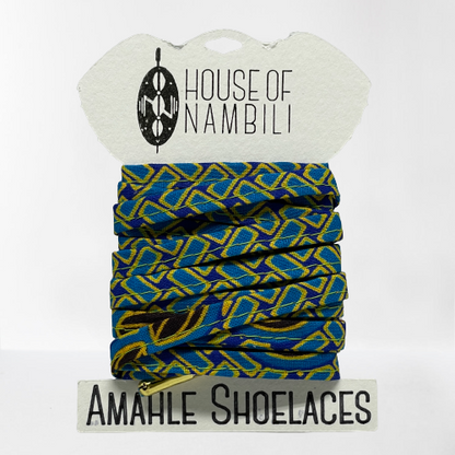 Amahle Wax Print Laces - Red/Teal/Gold - House Of Nambili