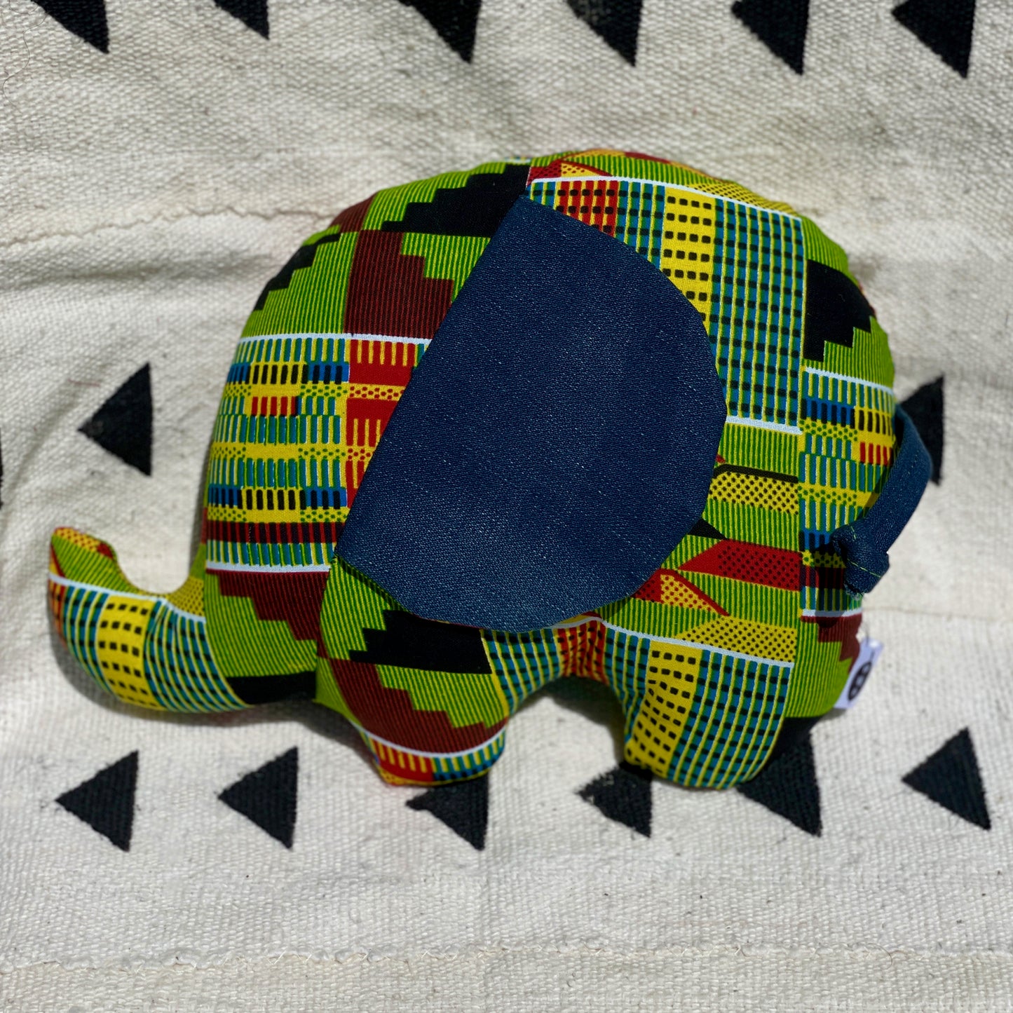 Ngozi Elephant Pillow - Green Kenté/ Denim - House Of Nambili