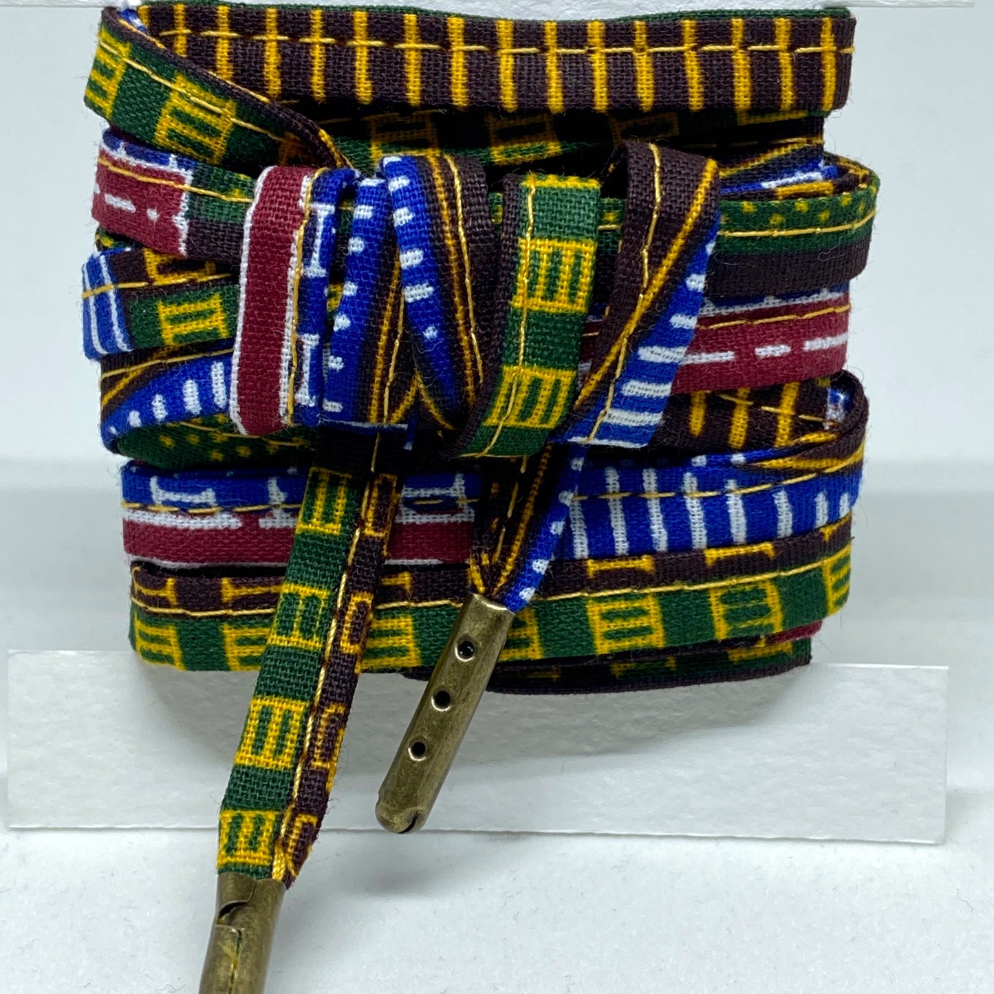 Amahle Wax Print Laces - Brown/Green/White/Blue/Red - House Of Nambili