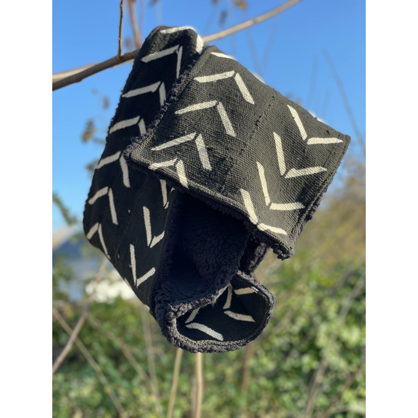 Nambili 'Isabis' Mud Cloth Scarf - Black on White - House Of Nambili