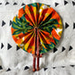 African Print Fan - Orange/Green/Yellow - House Of Nambili