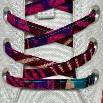 Amahle Wax Print Laces - Burgundy/Pink/Teal/Purple - House Of Nambili