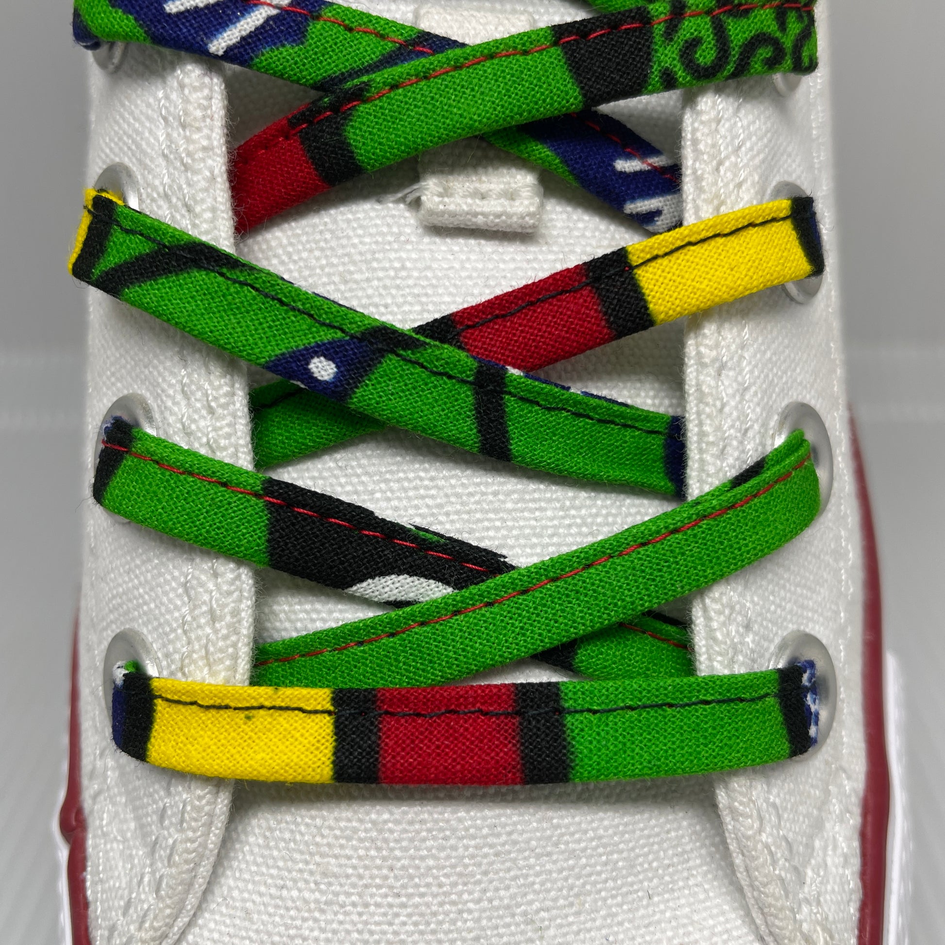 Amahle Wax Print Laces - Green/Yellow/Red/Blue - House Of Nambili