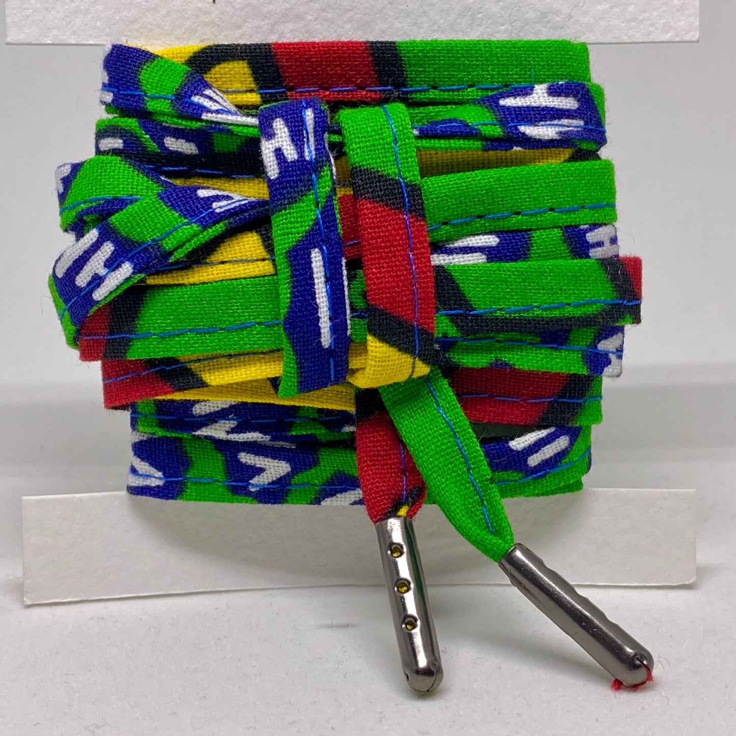 Amahle Wax Print Laces - Green/Yellow/Red/Blue - House Of Nambili