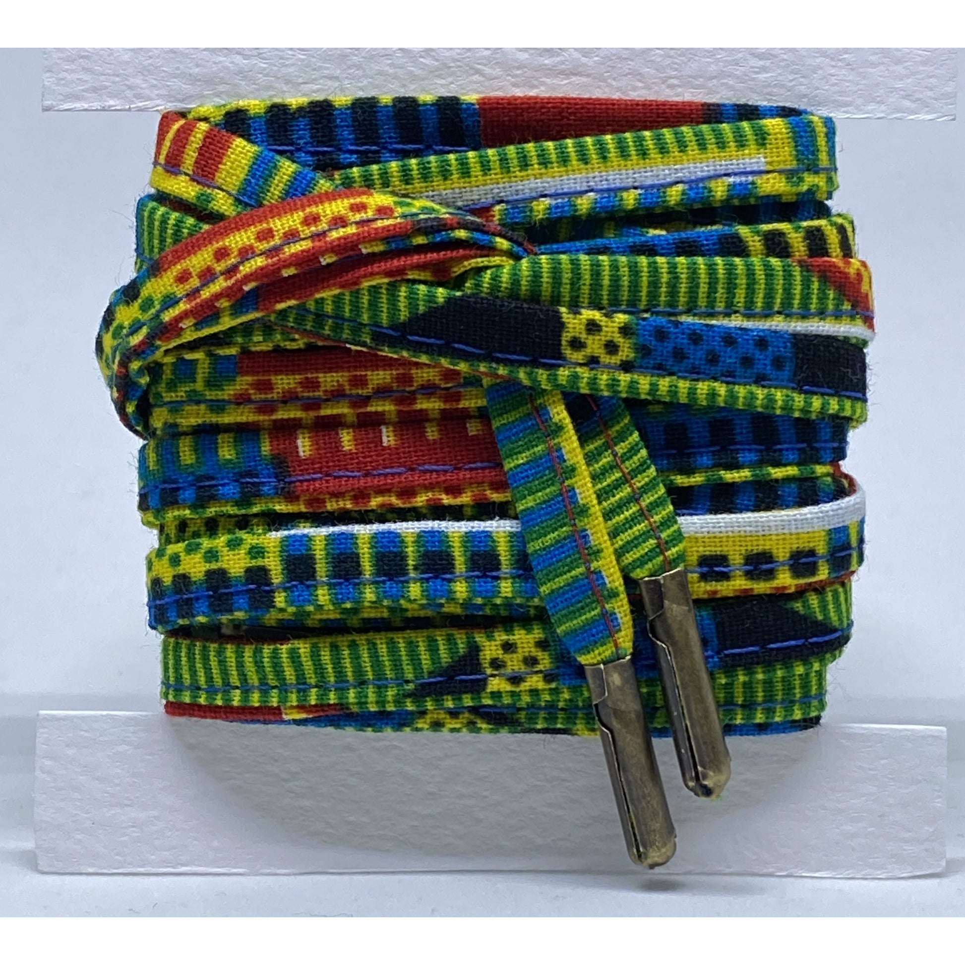 Amahle Wax Print Laces - Green/Red/Yellow/Black Kenté - House Of Nambili