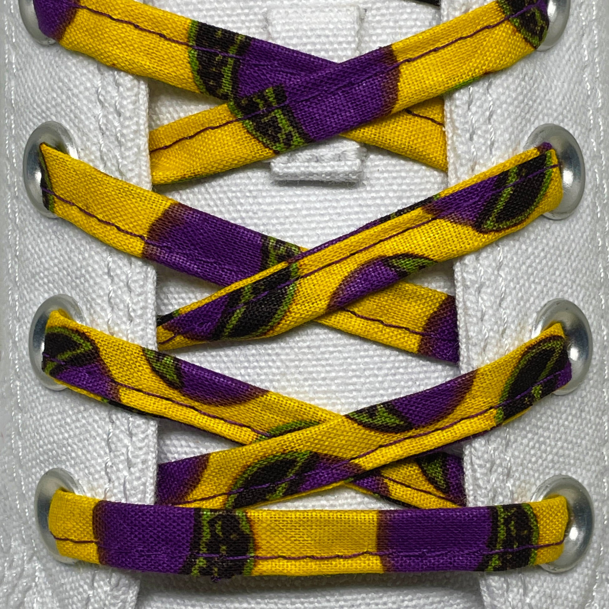 Amahle Wax Print Laces - Yellow/Purple/Green - House Of Nambili