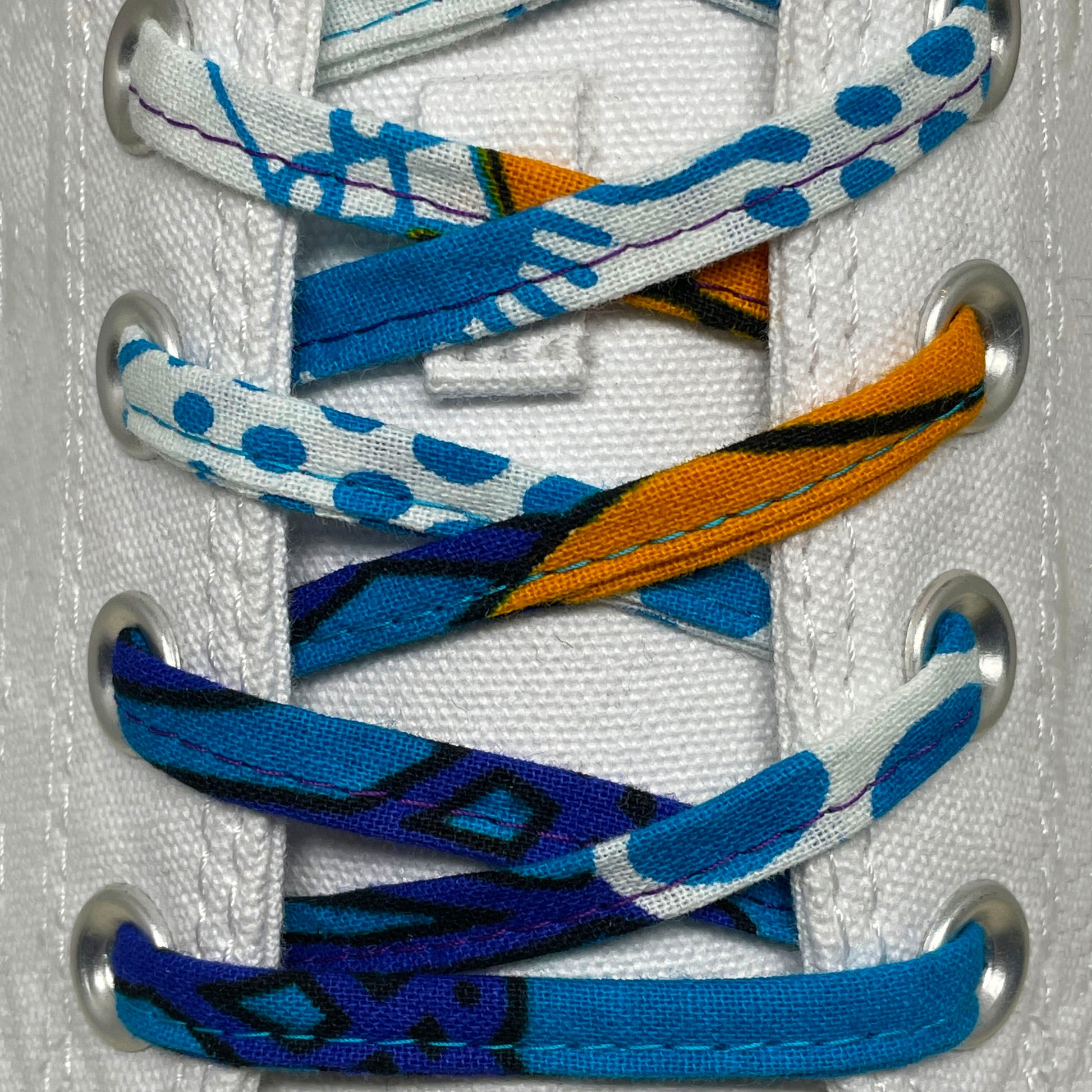 Amahle Wax Print Laces - Blue/Purple/Orange/White - House Of Nambili