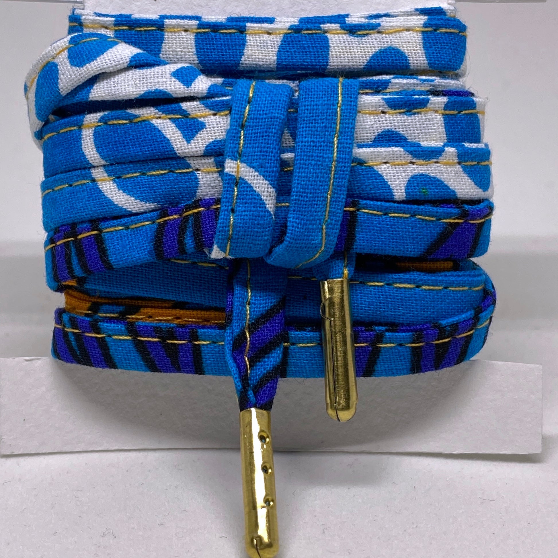 Amahle Wax Print Laces - Blue/Purple/Orange/White - House Of Nambili