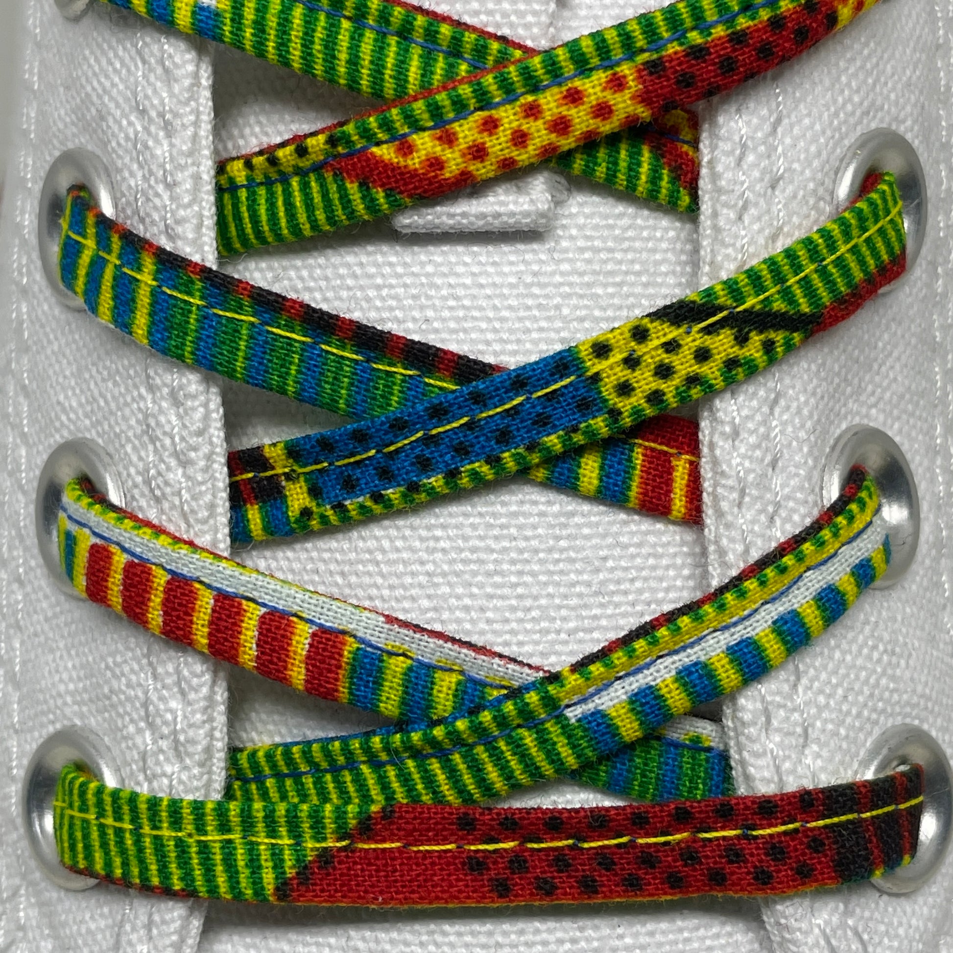 Amahle Wax Print Laces - Green/Red/Yellow/Black Kenté - House Of Nambili