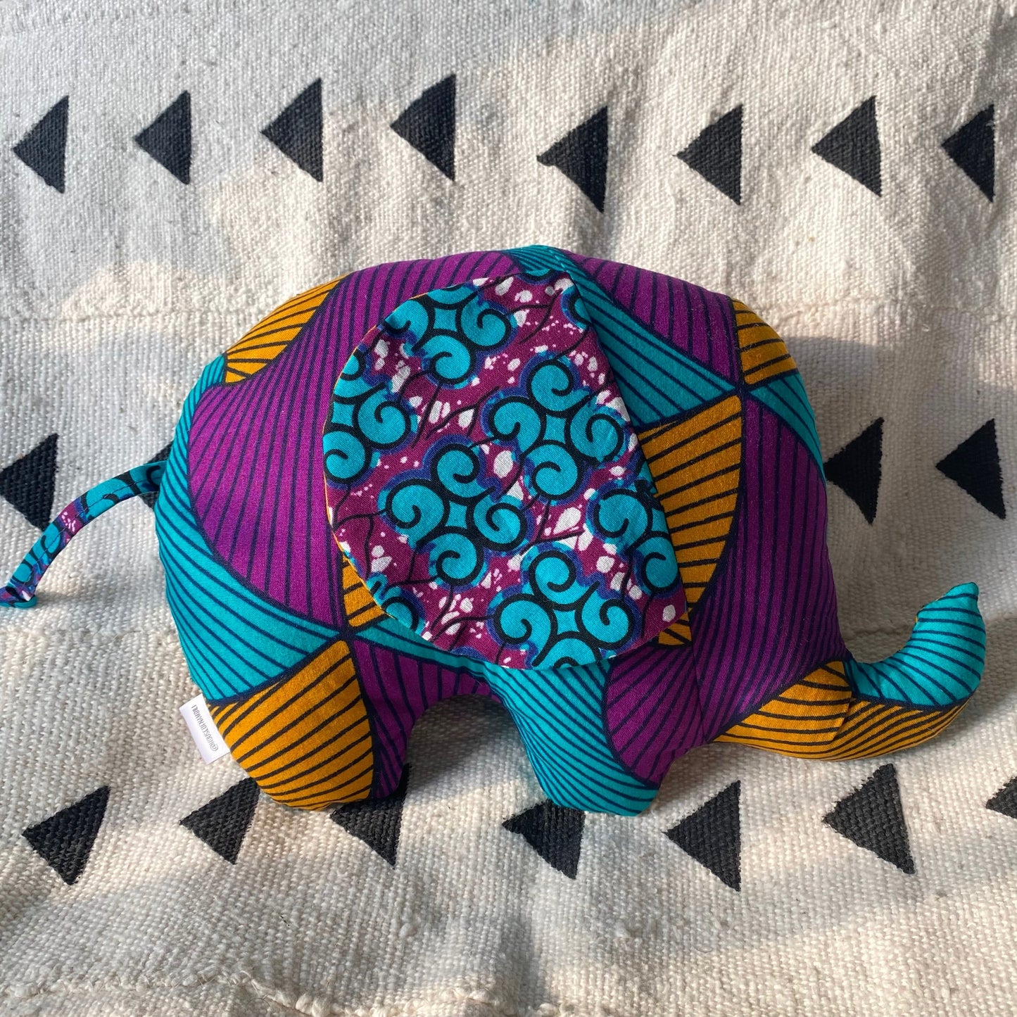 Ngozi Elephant Pillow - Purple/Teal/Gold - House Of Nambili