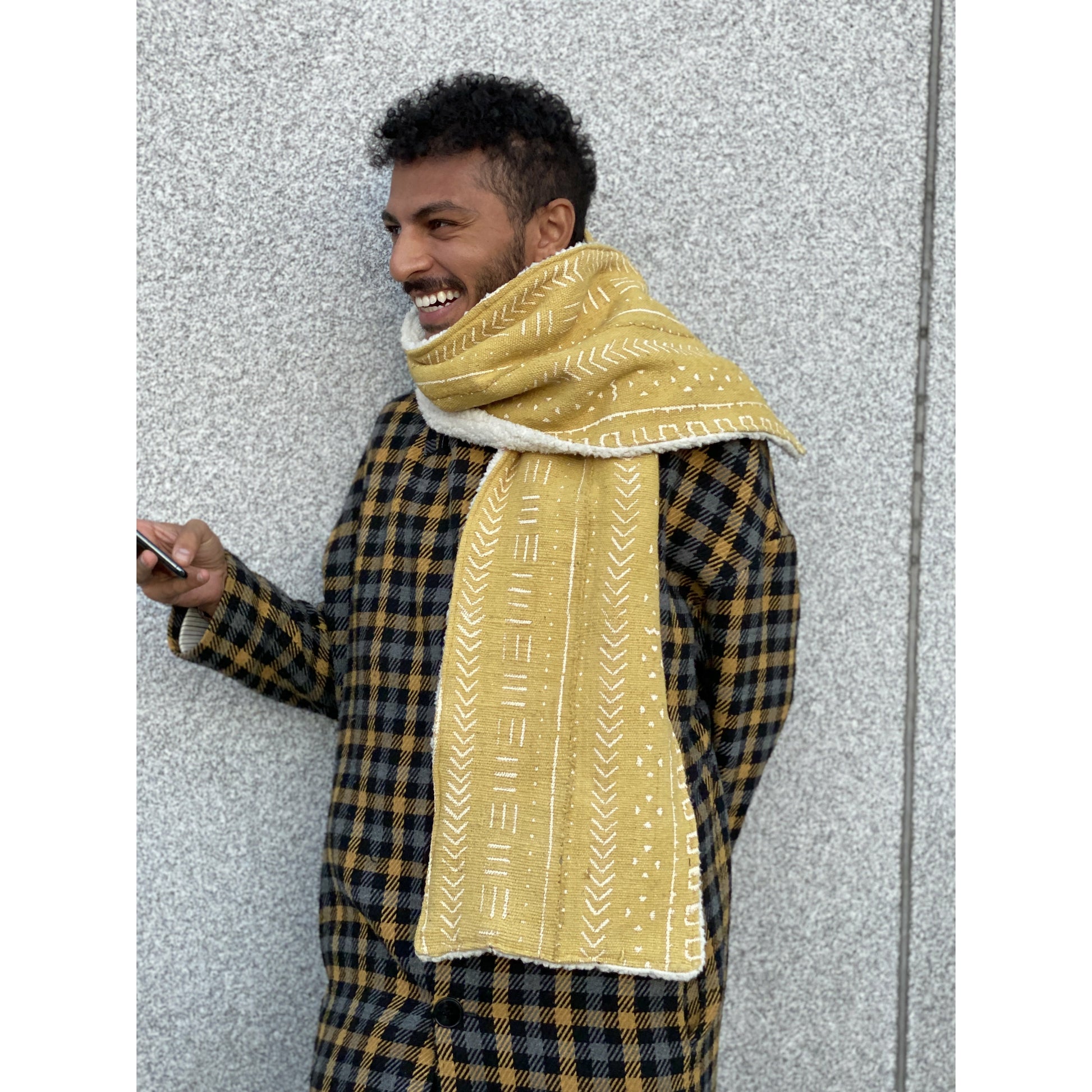 Nambili 'Isabis' Mud Cloth Scarf - Mustard - House Of Nambili