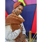 Nambili 'Isabis' Mud Cloth Scarf - Cream & Rust - House Of Nambili
