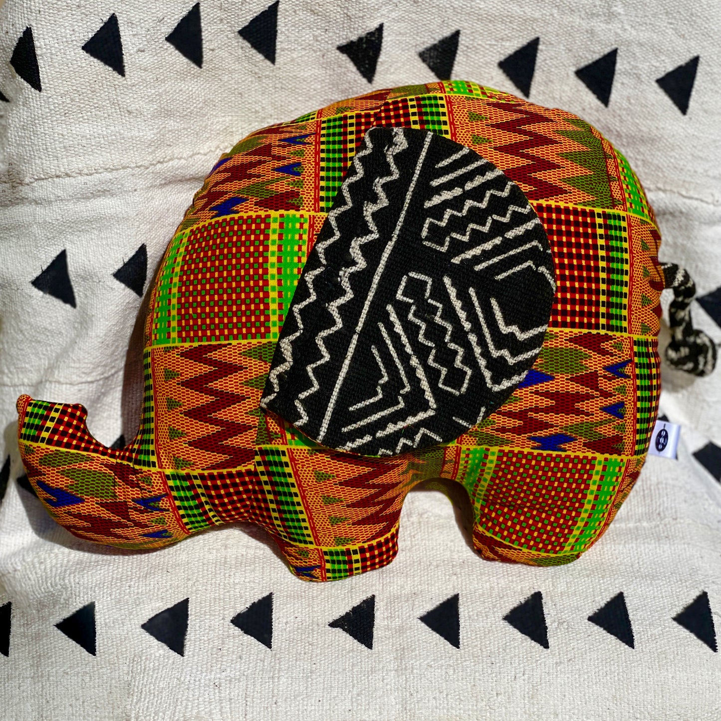 Ngozi Elephant Pillow - Blue/Red/Black/Yellow/White - House Of Nambili