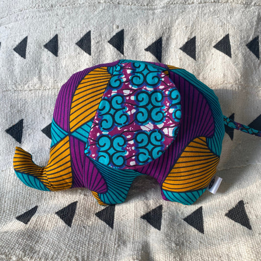 Ngozi Elephant Pillow - Purple/Teal/Gold - House Of Nambili