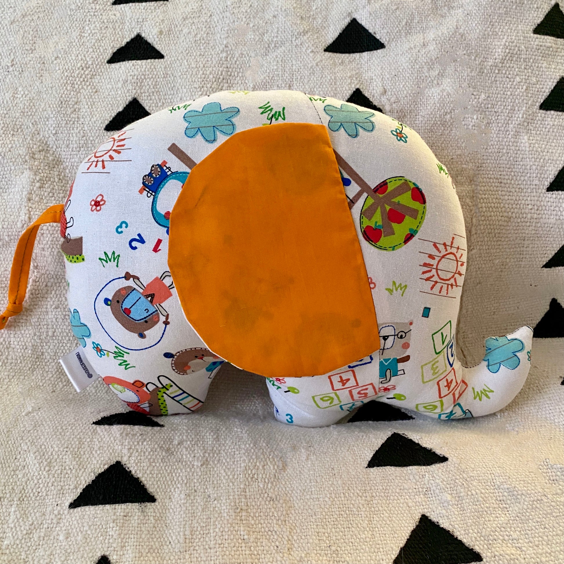 Ngozi Elephant Pillow - Orange/White - House Of Nambili