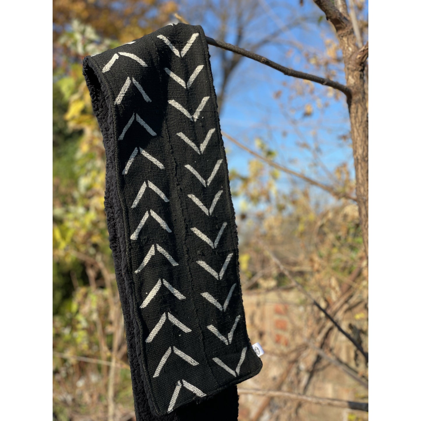 Nambili 'Isabis' Mud Cloth Scarf - Black on White - House Of Nambili
