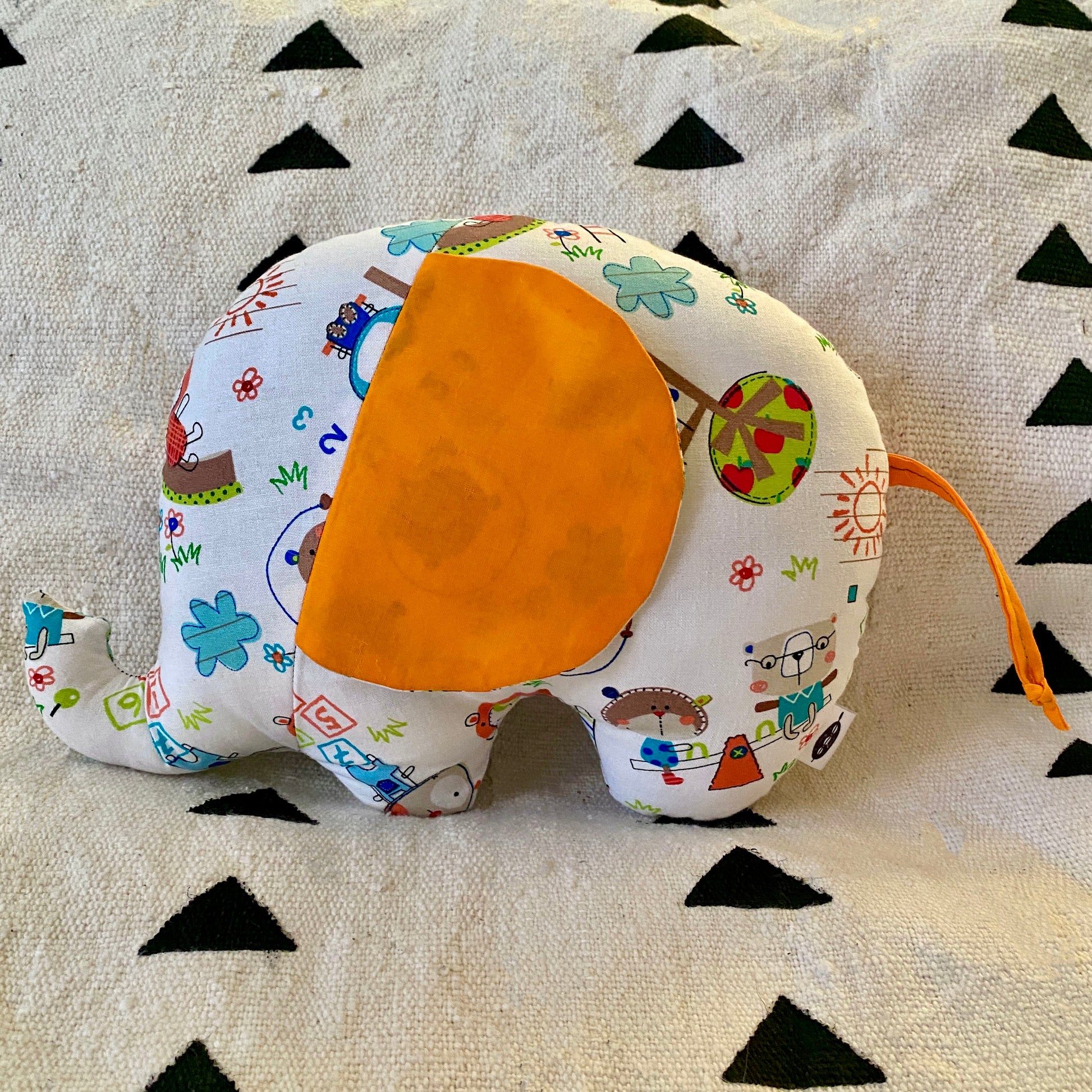 Ngozi Elephant Pillow - Orange/White - House Of Nambili
