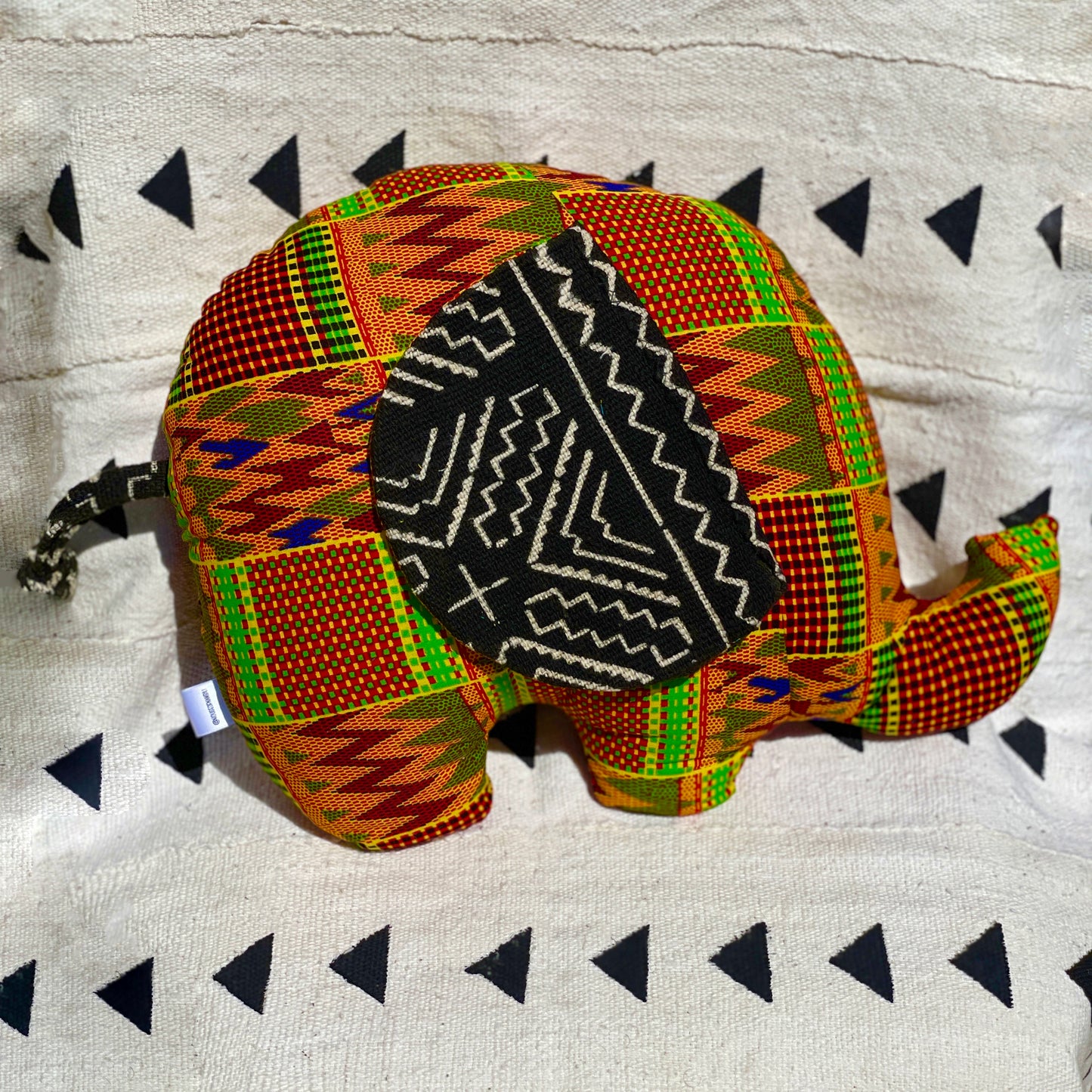 Ngozi Elephant Pillow - Blue/Red/Black/Yellow/White - House Of Nambili